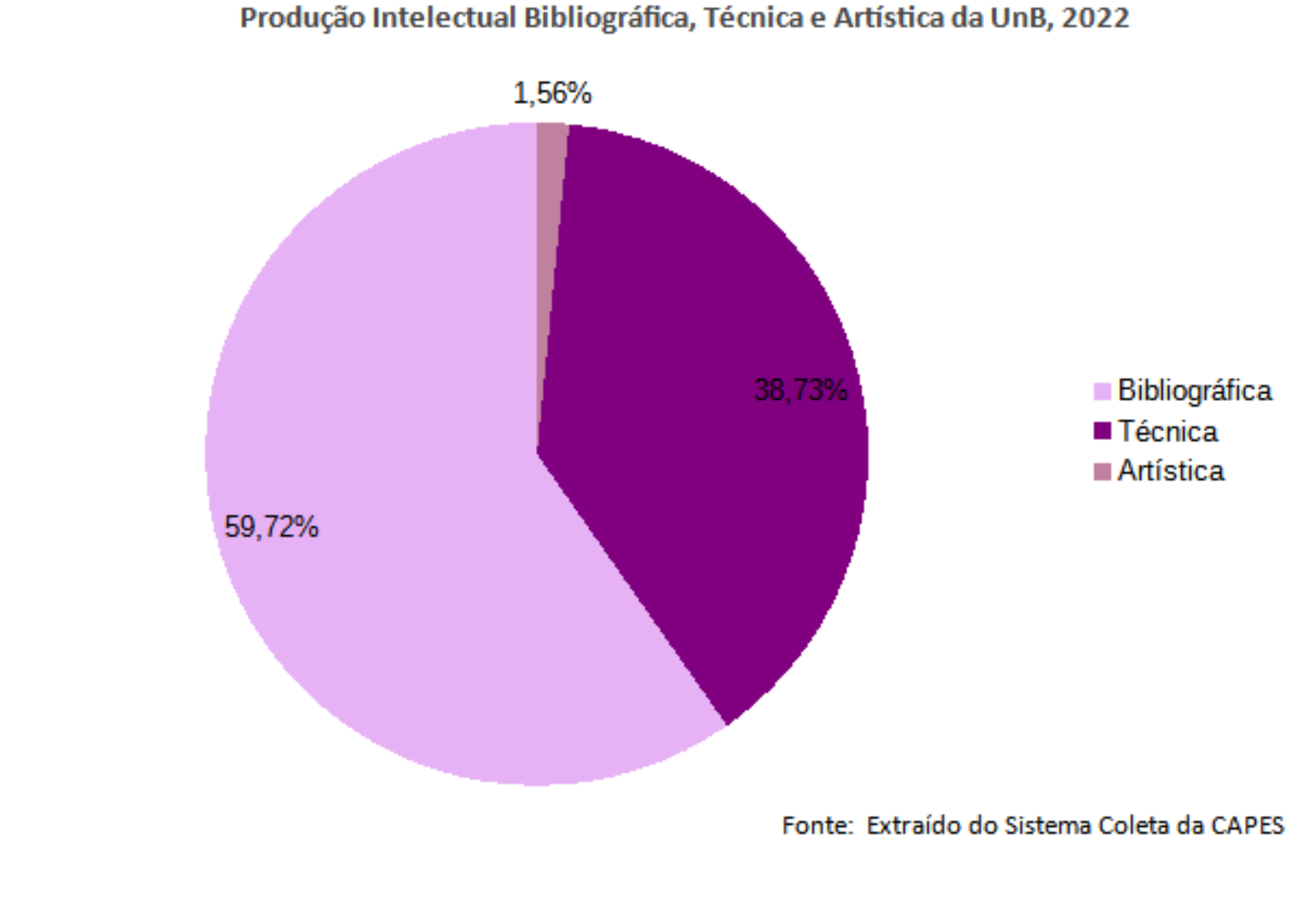 Produção intelectual bibliográfica, técnica e artística da UnB, 2022